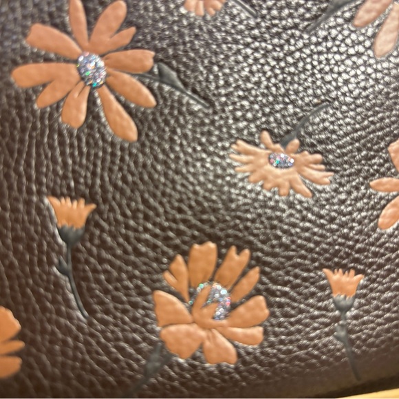 Coach Black and Brown Floral Pouch - Picture 3 of 5